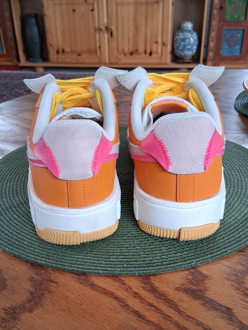 Nike Air Force 1 Fontanka Vibrant Yellow Orange Pink Sneakers Women's Size 12 - Picture 8 of 12